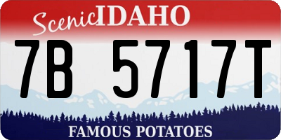 ID license plate 7B5717T