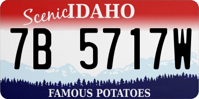 ID license plate 7B5717W
