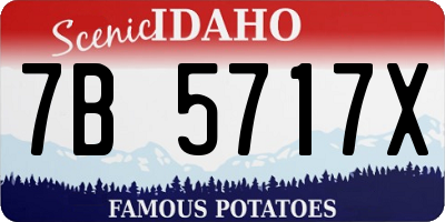 ID license plate 7B5717X