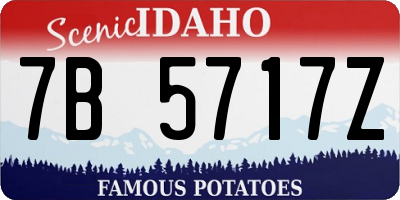 ID license plate 7B5717Z