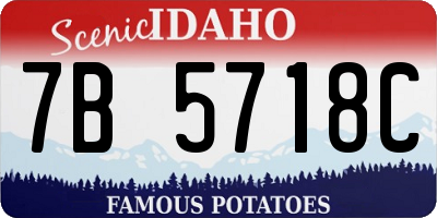 ID license plate 7B5718C