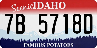 ID license plate 7B5718D