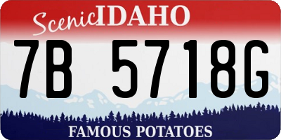 ID license plate 7B5718G