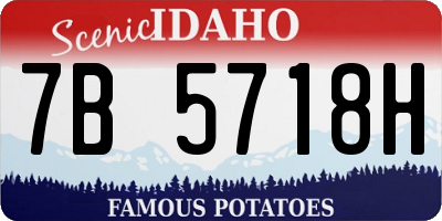 ID license plate 7B5718H