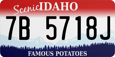 ID license plate 7B5718J
