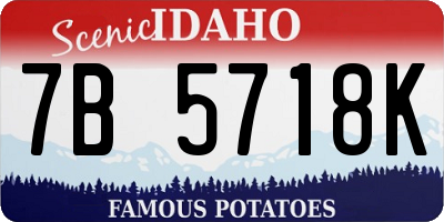 ID license plate 7B5718K