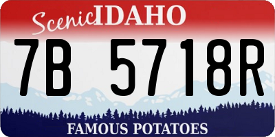 ID license plate 7B5718R