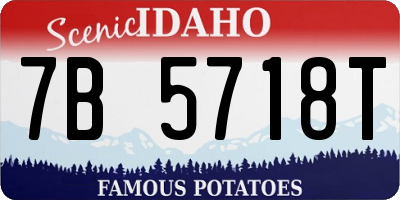 ID license plate 7B5718T
