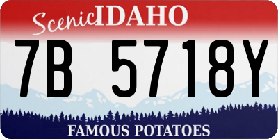 ID license plate 7B5718Y