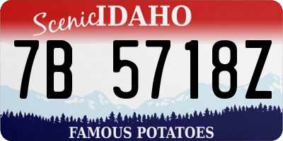 ID license plate 7B5718Z