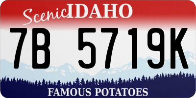 ID license plate 7B5719K