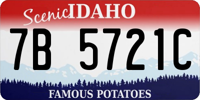 ID license plate 7B5721C