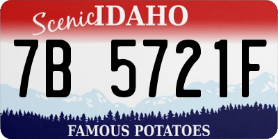 ID license plate 7B5721F
