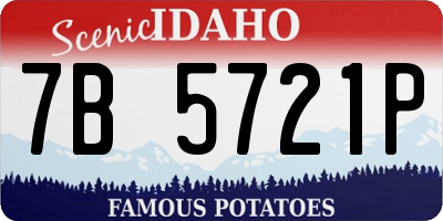 ID license plate 7B5721P