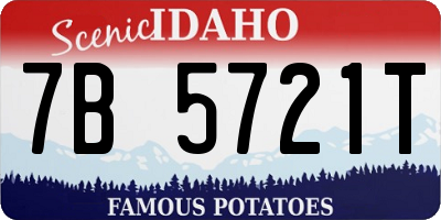 ID license plate 7B5721T