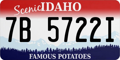 ID license plate 7B5722I