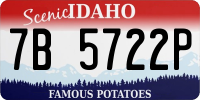 ID license plate 7B5722P