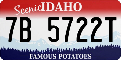 ID license plate 7B5722T