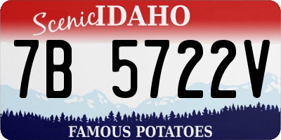 ID license plate 7B5722V