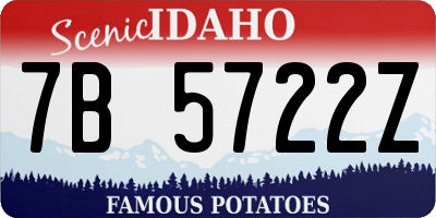 ID license plate 7B5722Z