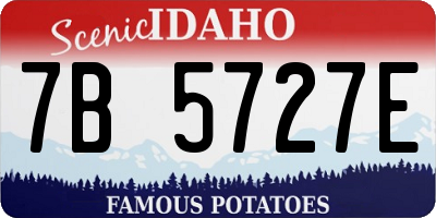 ID license plate 7B5727E