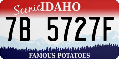 ID license plate 7B5727F