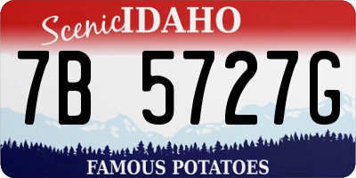 ID license plate 7B5727G