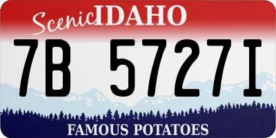 ID license plate 7B5727I