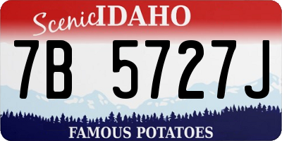 ID license plate 7B5727J