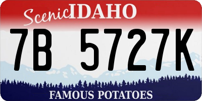 ID license plate 7B5727K