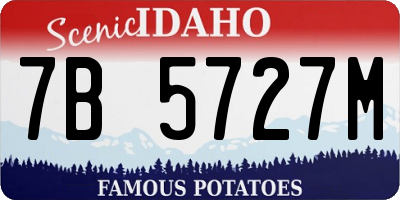 ID license plate 7B5727M