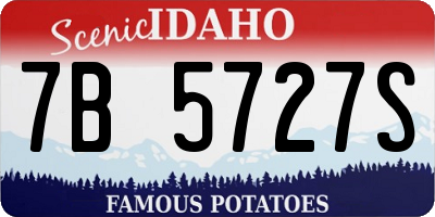 ID license plate 7B5727S