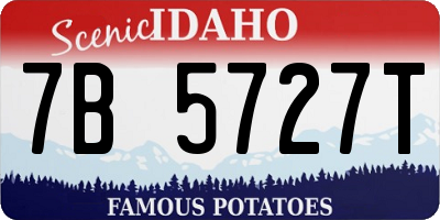ID license plate 7B5727T