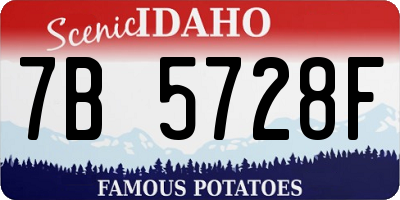 ID license plate 7B5728F