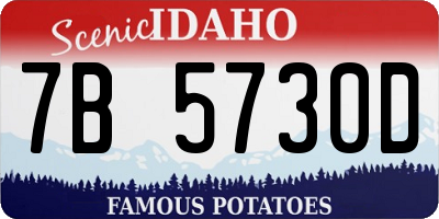ID license plate 7B5730D