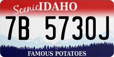 ID license plate 7B5730J