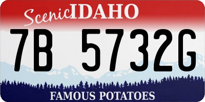 ID license plate 7B5732G