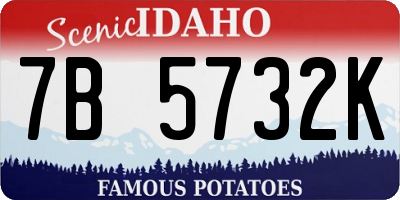 ID license plate 7B5732K