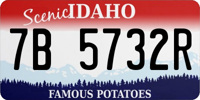 ID license plate 7B5732R