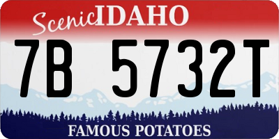 ID license plate 7B5732T