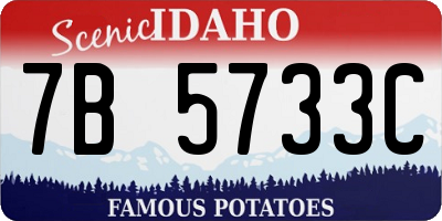 ID license plate 7B5733C