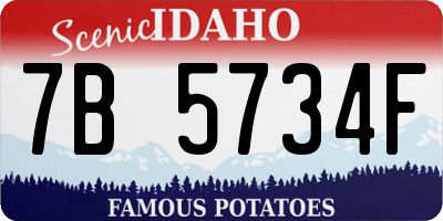 ID license plate 7B5734F