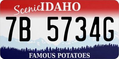 ID license plate 7B5734G