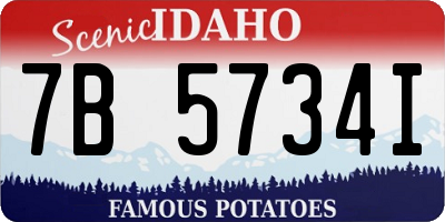 ID license plate 7B5734I
