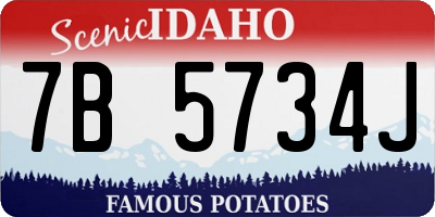 ID license plate 7B5734J