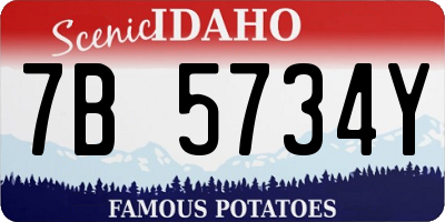 ID license plate 7B5734Y