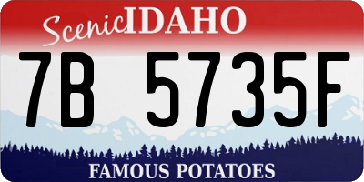 ID license plate 7B5735F