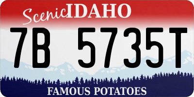ID license plate 7B5735T