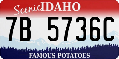 ID license plate 7B5736C