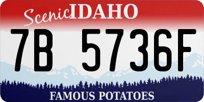 ID license plate 7B5736F